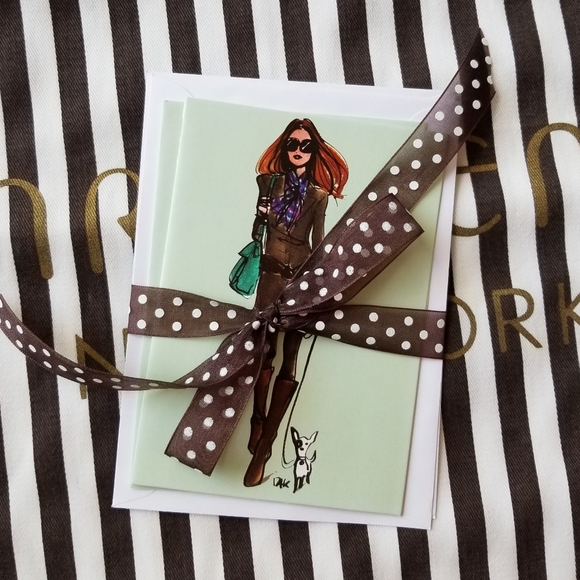 ❗Henri Bendel Illustrator Izak Zenou City Bendel Girl Notecards and Envelope Set - Picture 1 of 4
